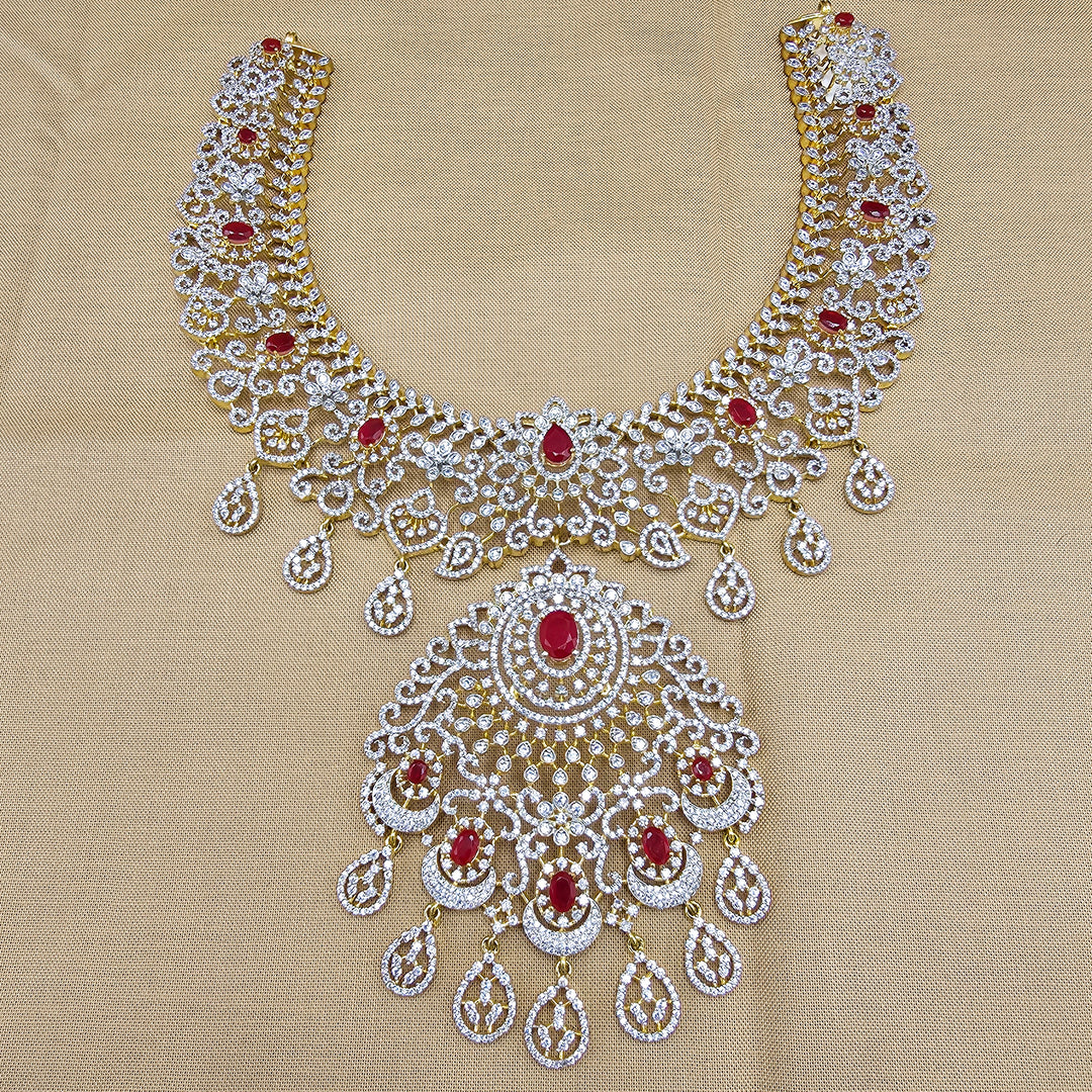 Silver diamond replica necklace