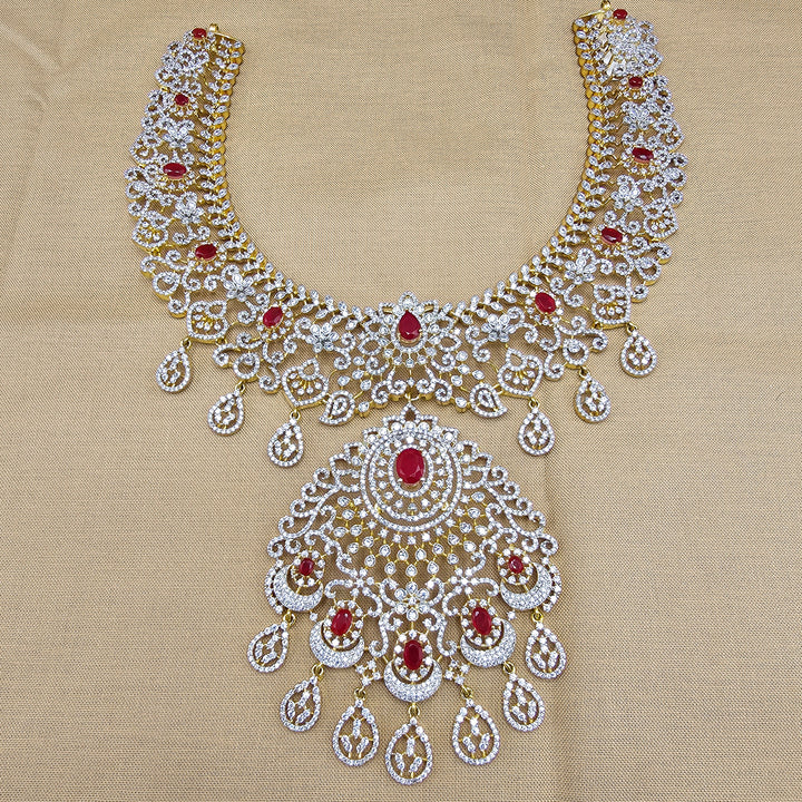 Silver diamond replica necklace