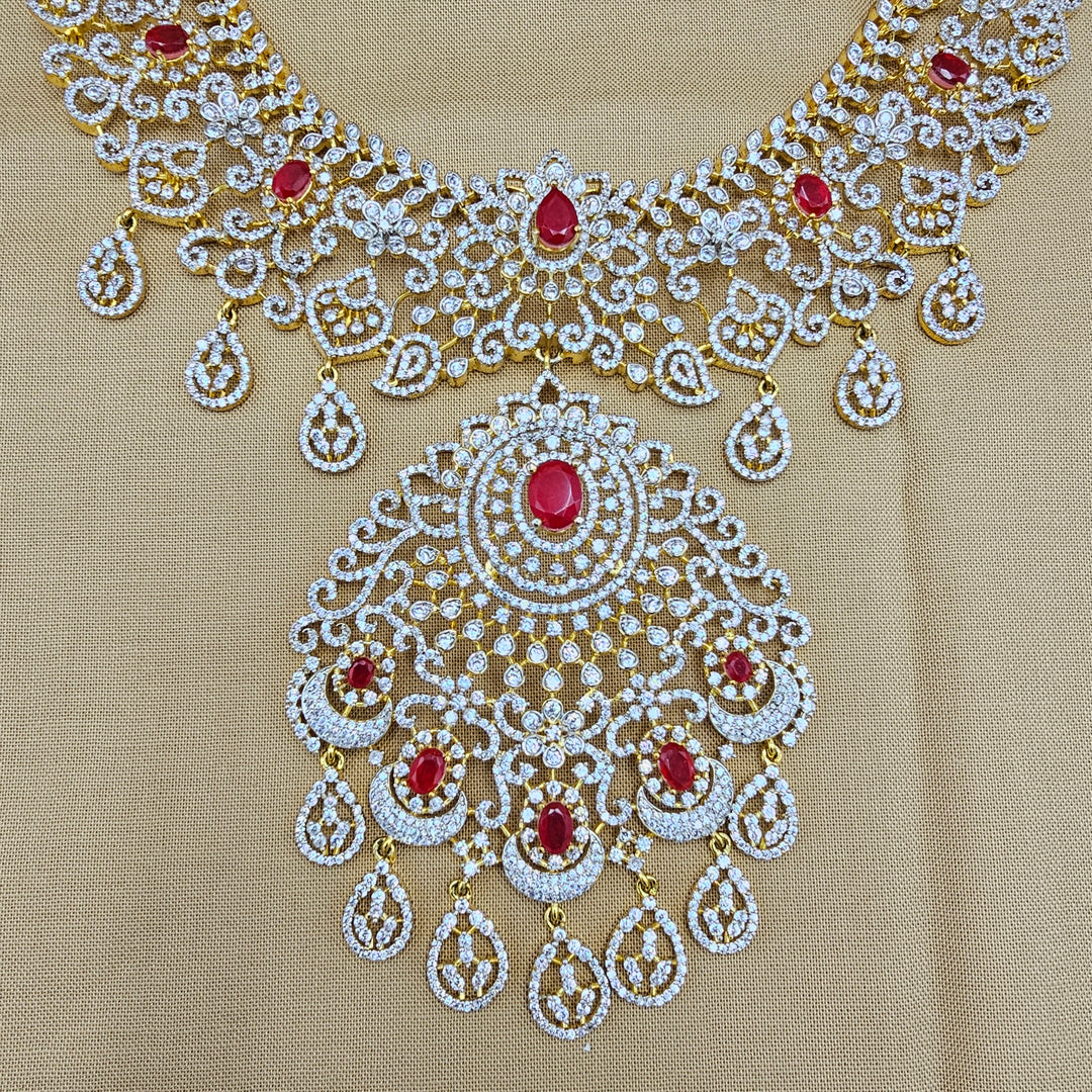 Silver diamond replica necklace