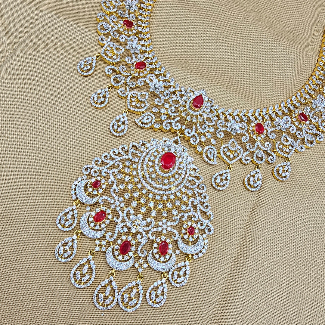 Silver diamond replica necklace