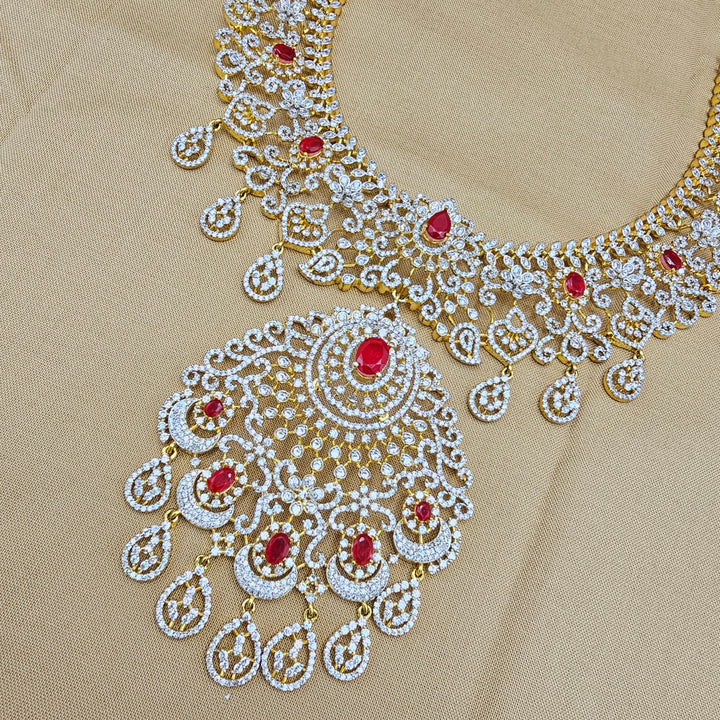 Silver diamond replica necklace