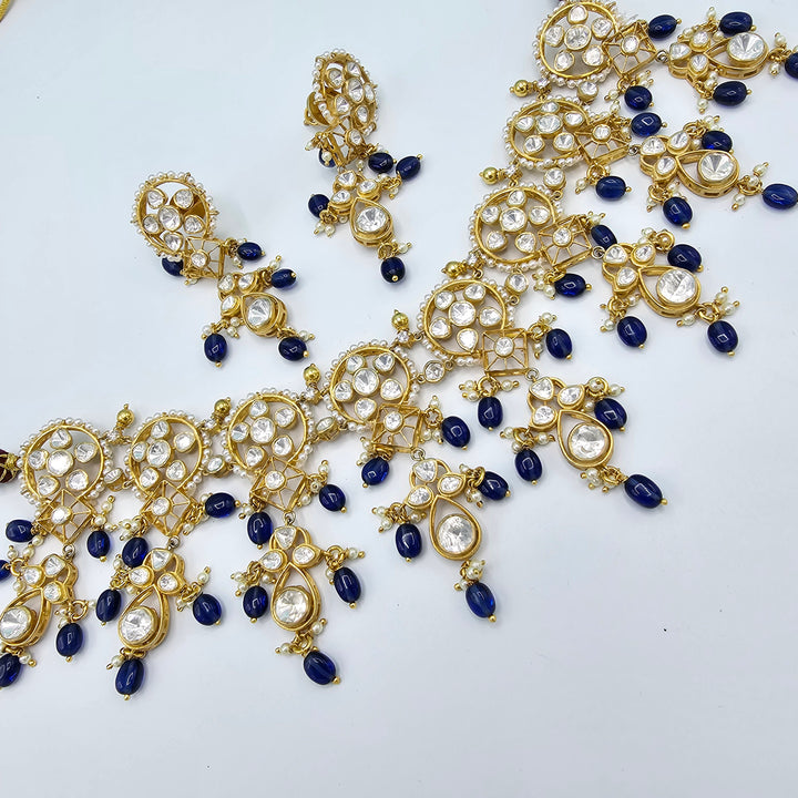 Blue Moissanite choker