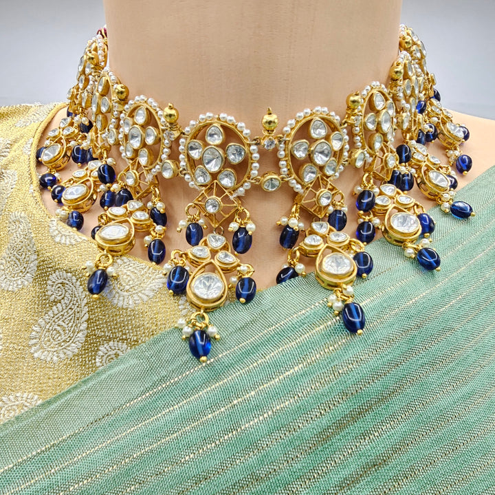 Blue Moissanite choker