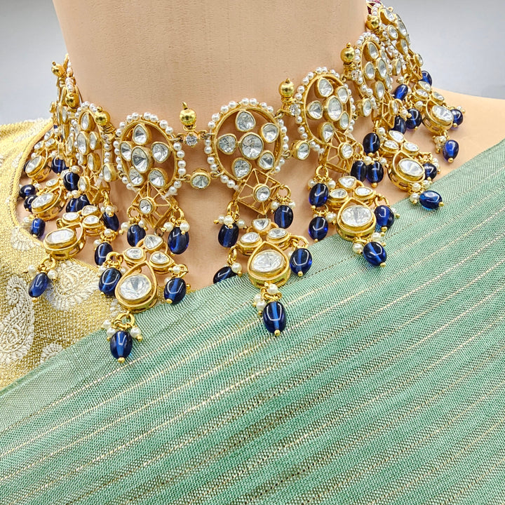 Blue Moissanite choker