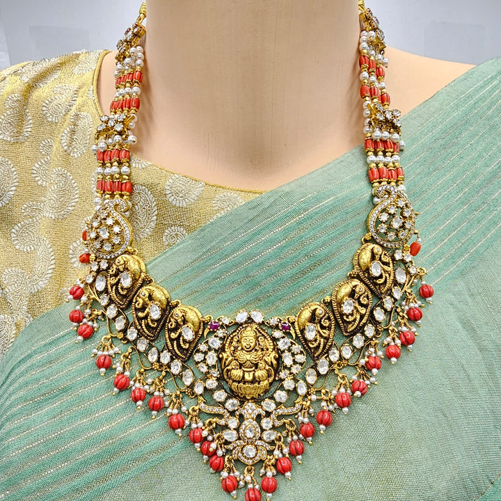 Coral Deep Nakshi set