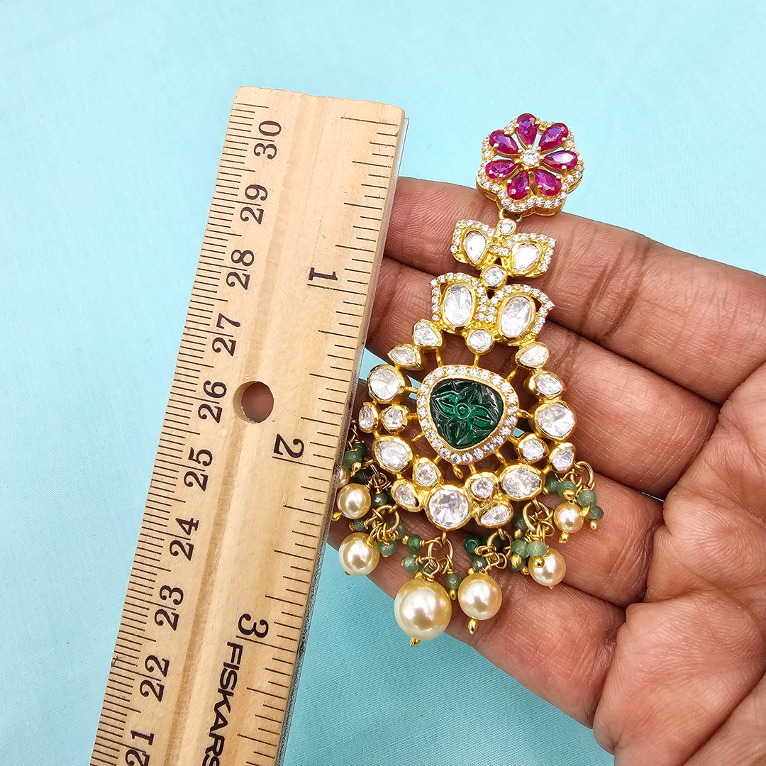 Moissanite Polki Earring