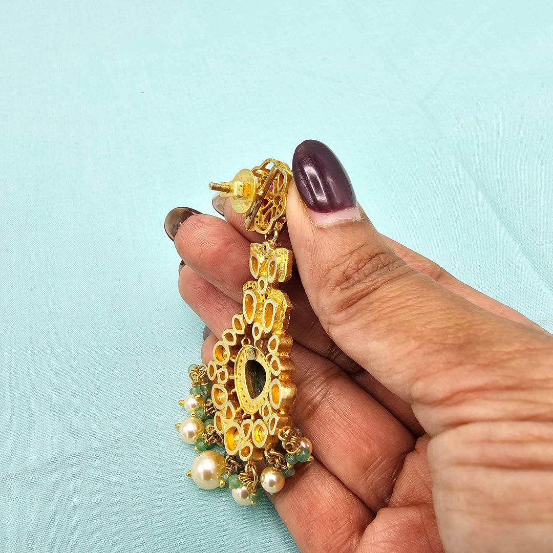 Moissanite Polki Earring