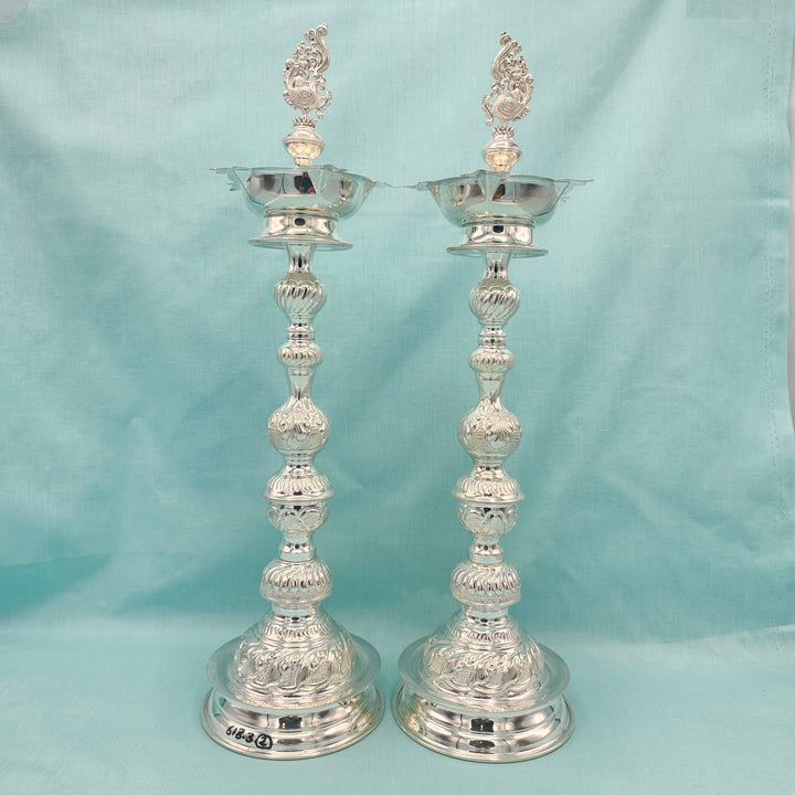 Silver 15" Long Deepam set