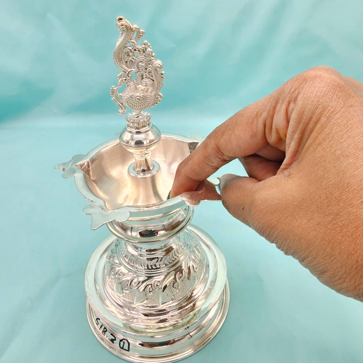 Silver 15" Long Deepam set