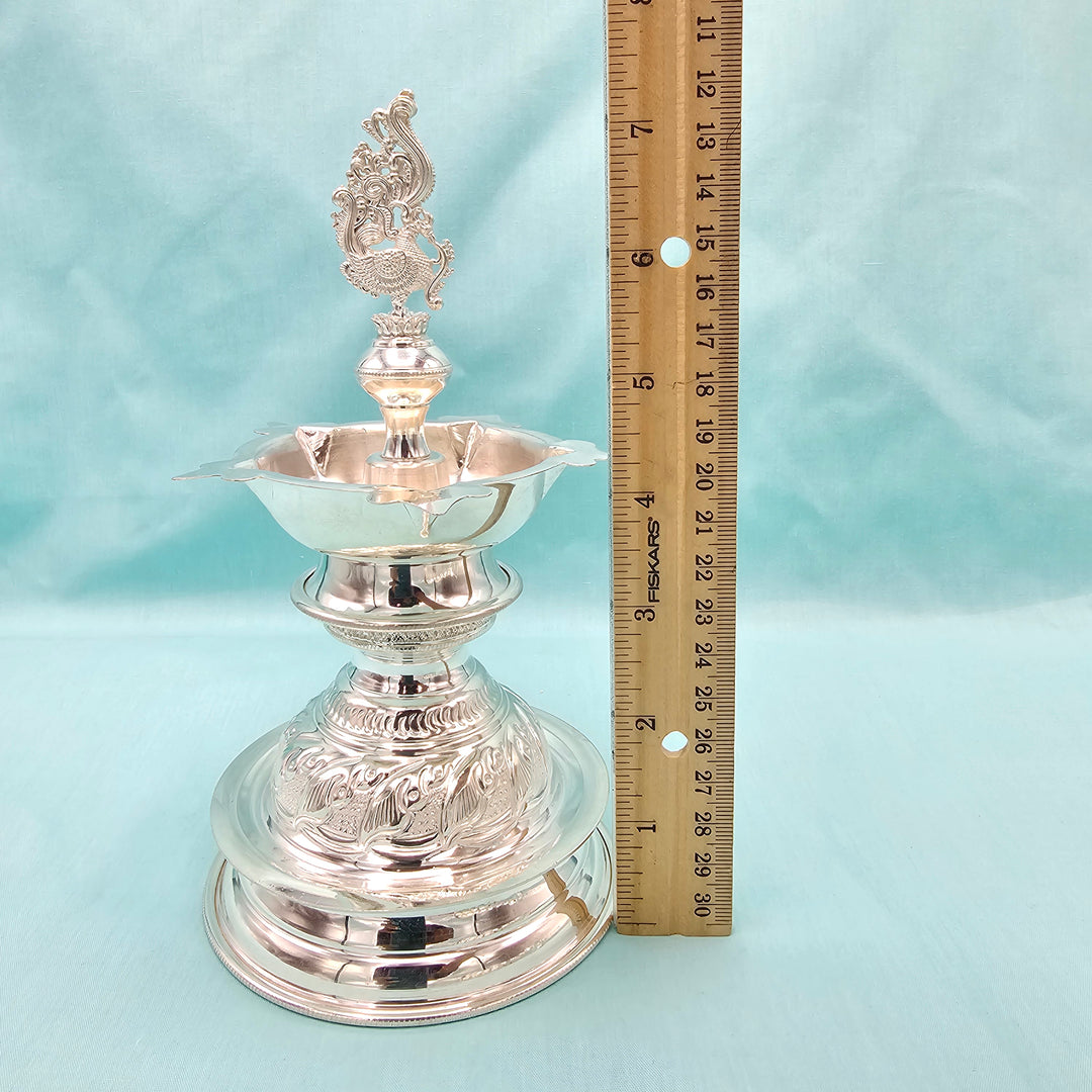 Silver 15" Long Deepam set