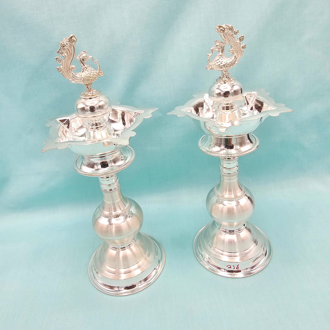7.5" Silver deepam set
