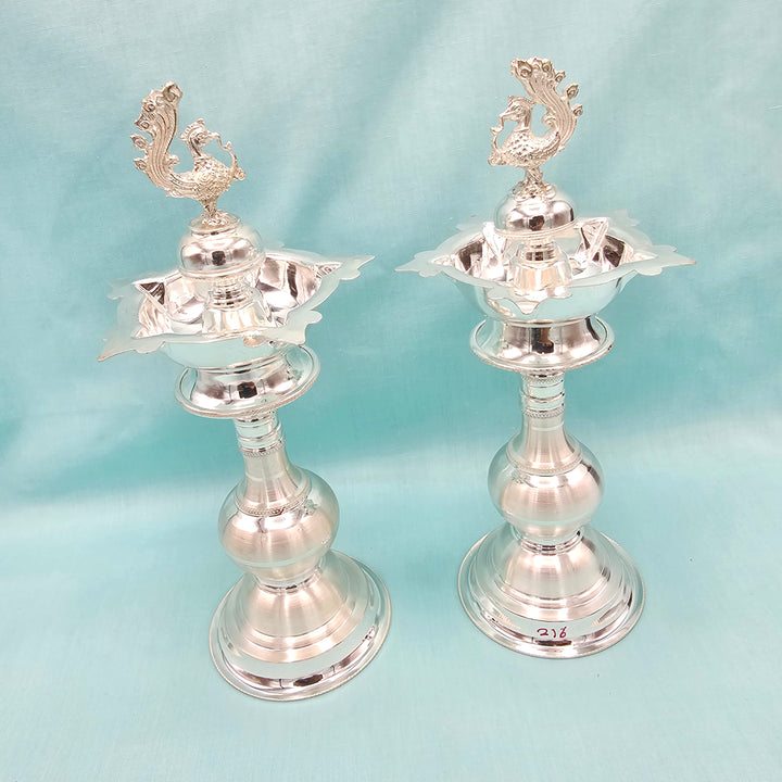 7.5" Silver deepam set