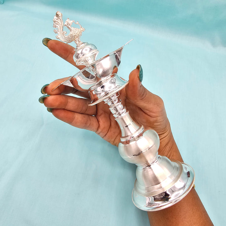 7.5" Silver deepam set