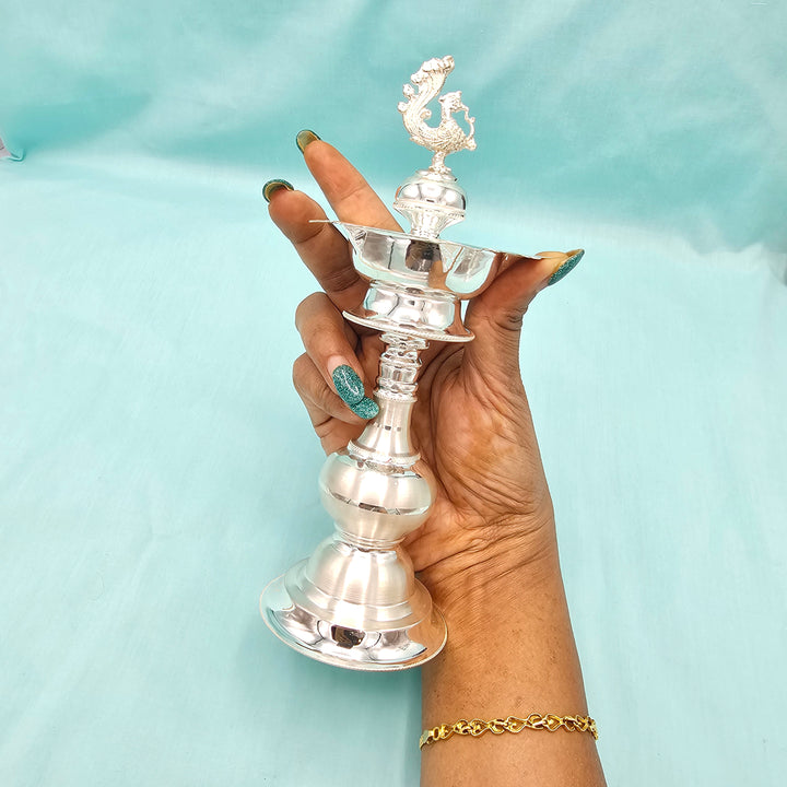 7.5" Silver deepam set