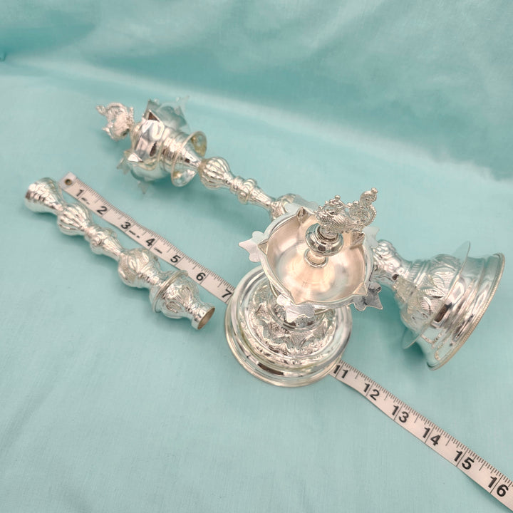 SILVER 13.5" Deepam set