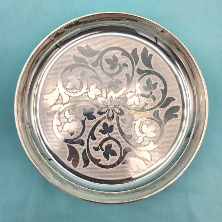 8" Silver Pooja Plate