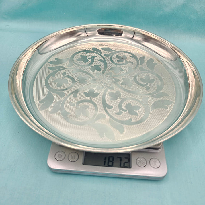 8" Silver Pooja Plate