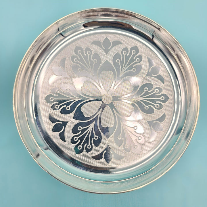 6" Silver Pooja Plate