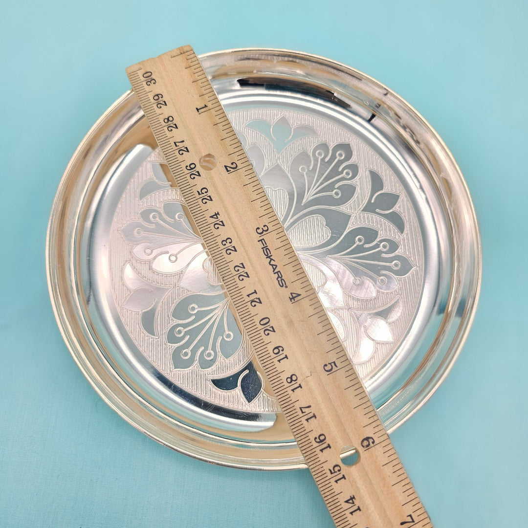 6" Silver Pooja Plate
