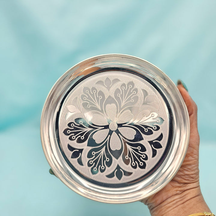 6" Silver Pooja Plate