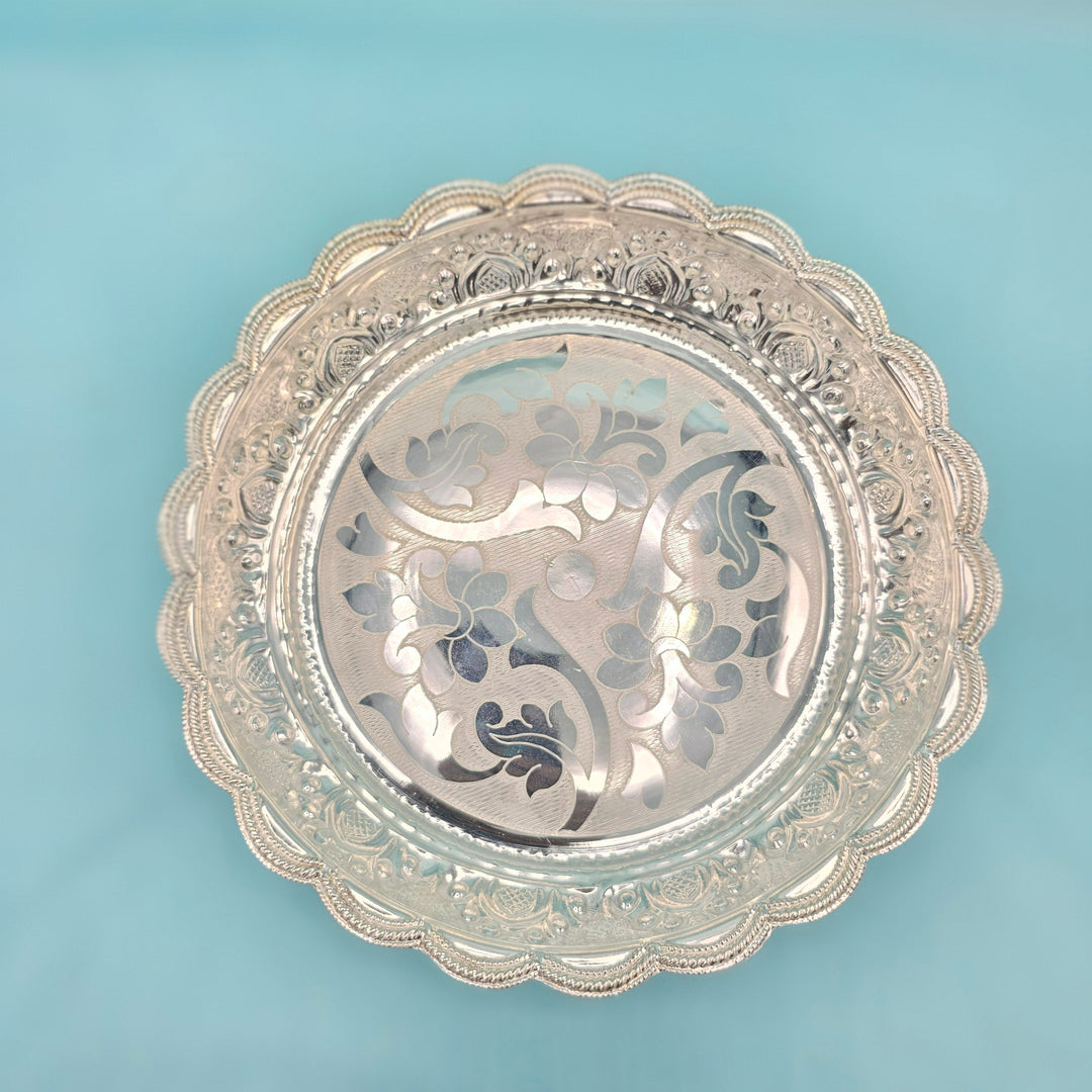 8.5" Silver Pooja Thali