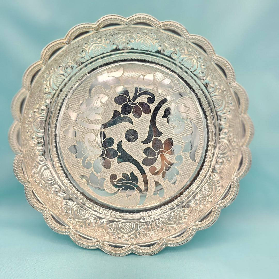 8.5" Silver Pooja Thali