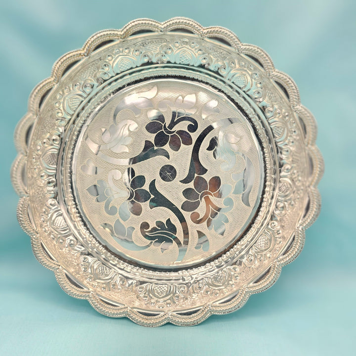 8.5" Silver Pooja Thali