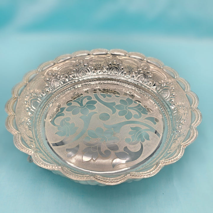 8.5" Silver Pooja Thali