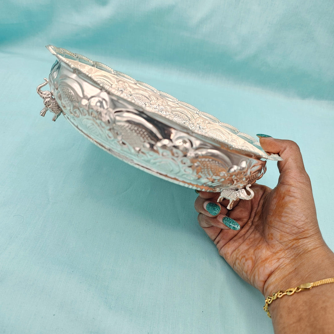 8.5" Silver Pooja Thali