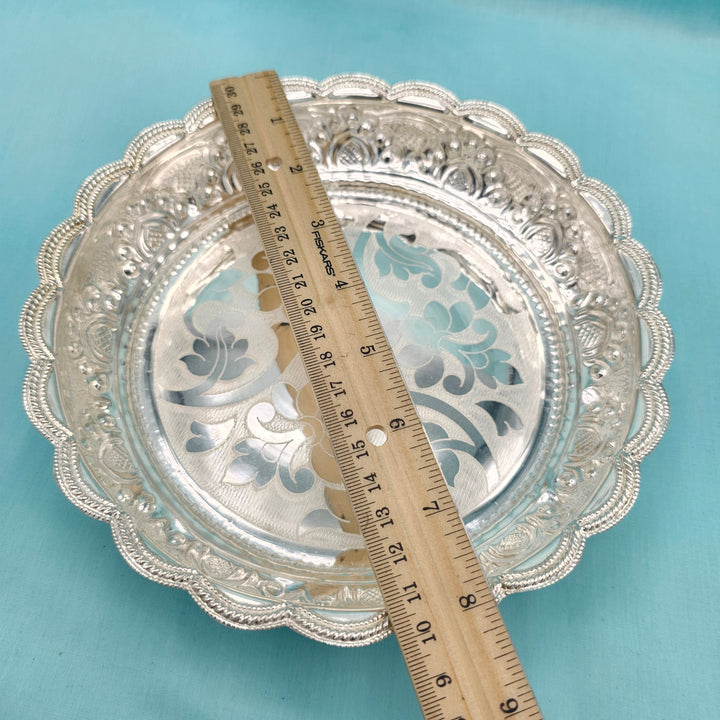 8.5" Silver Pooja Thali