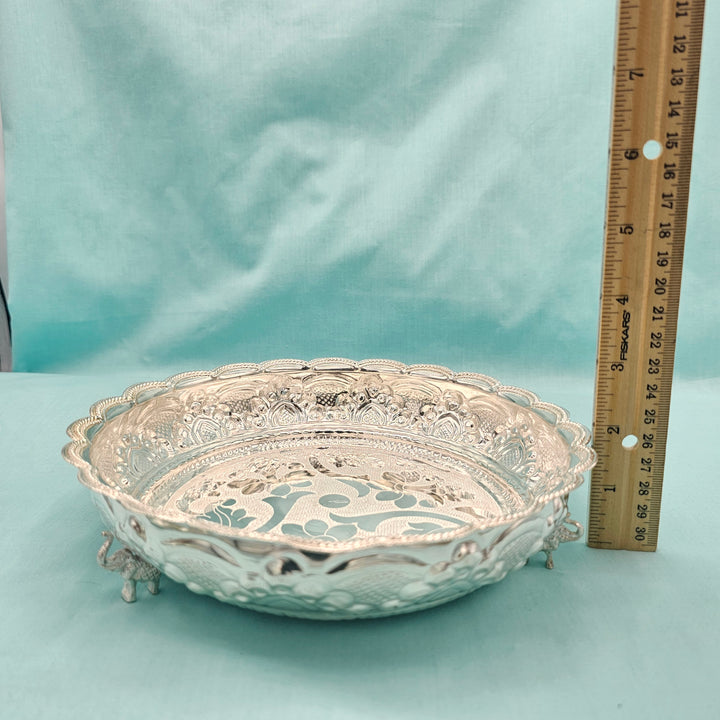 8.5" Silver Pooja Thali