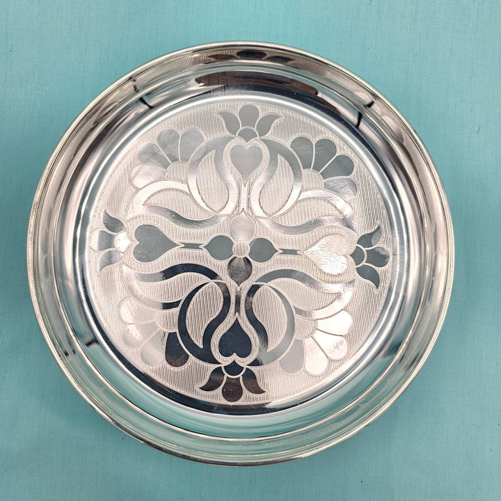 7" Silver Pooja Thali plate