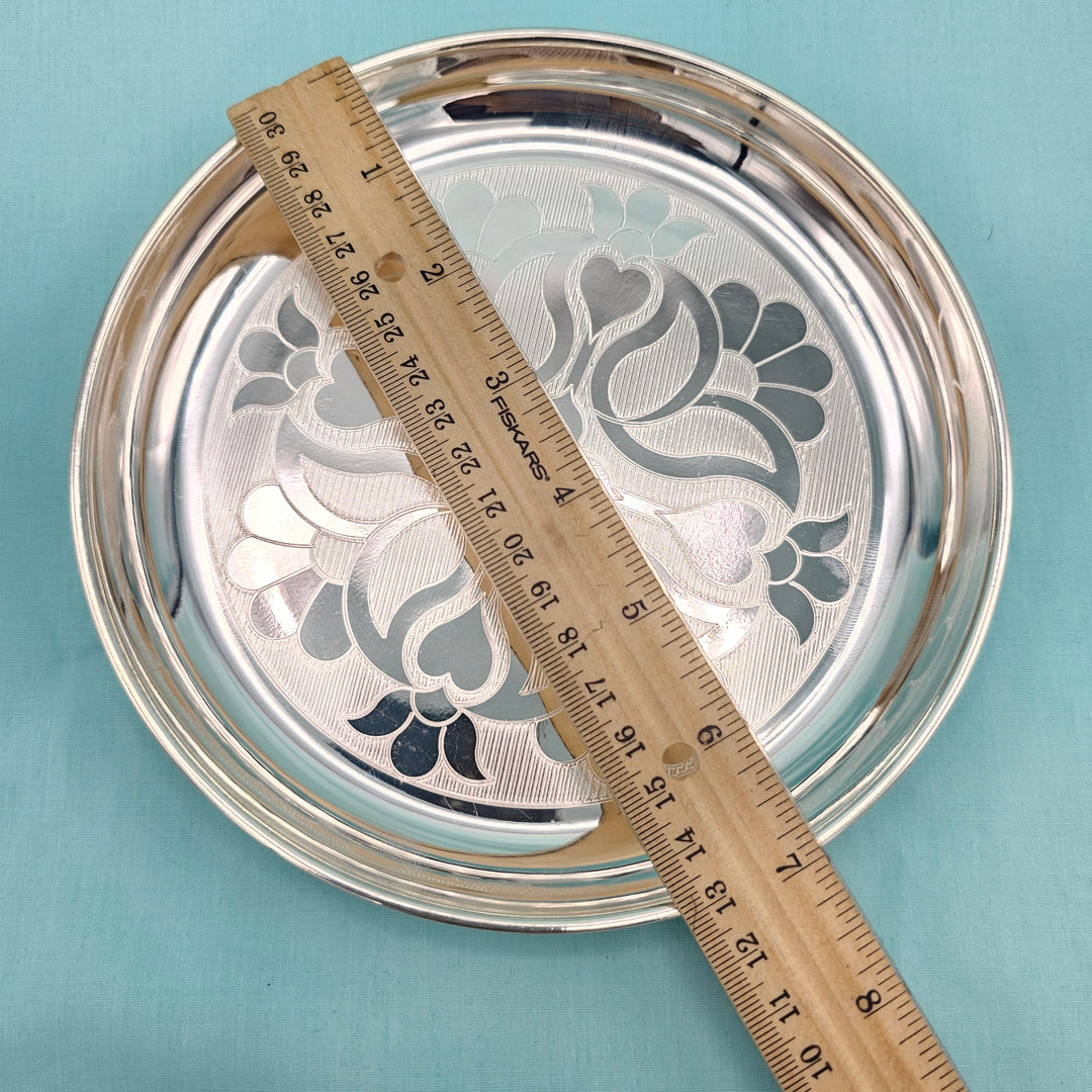 7" Silver Pooja Thali plate