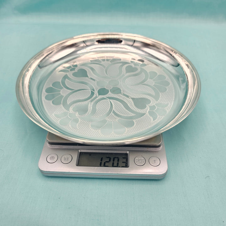7" Silver Pooja Thali plate