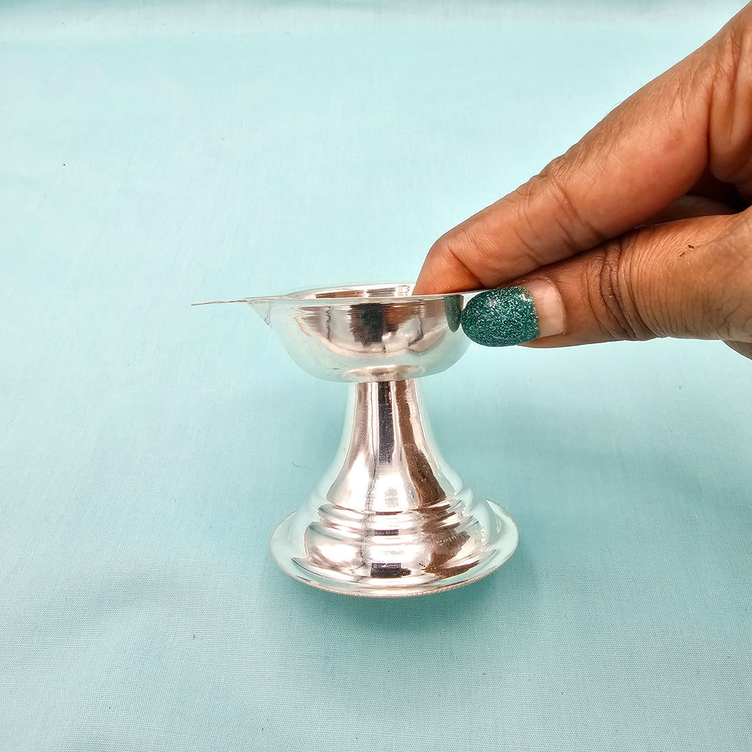 Daily pooja Silver deepam