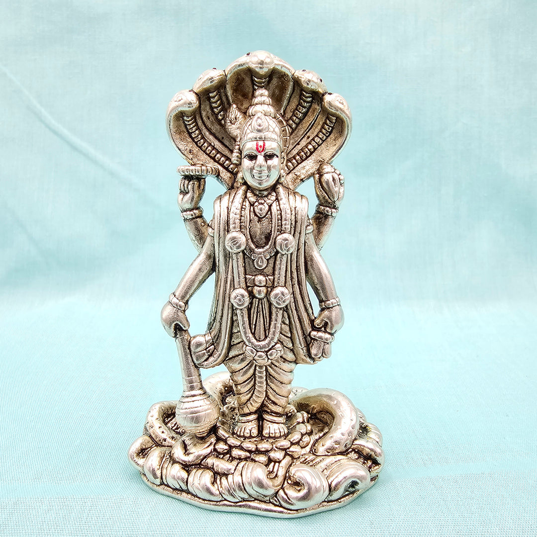Silver vishnu idol
