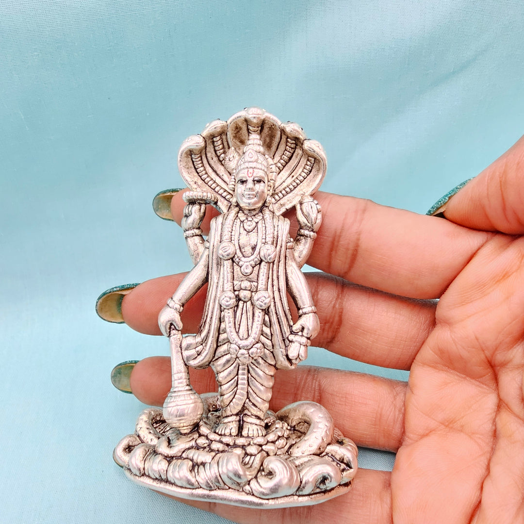 Silver vishnu idol