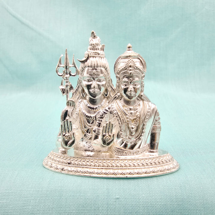 Silver Shiva Parvathi idol