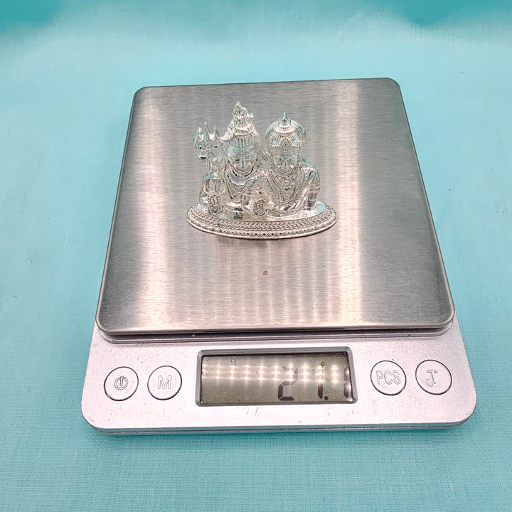 Silver Shiva Parvathi idol