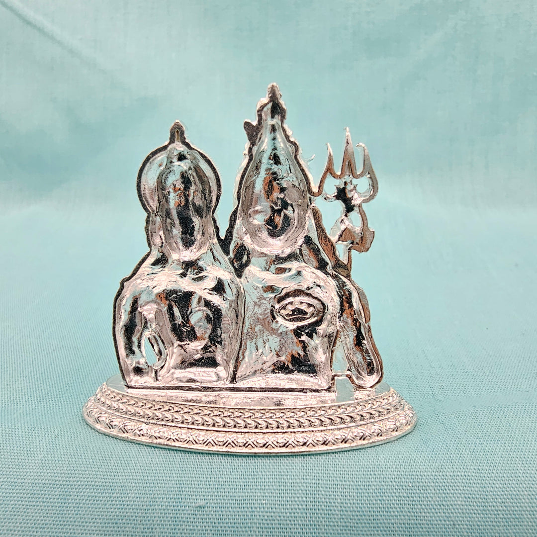 Silver Shiva Parvathi idol