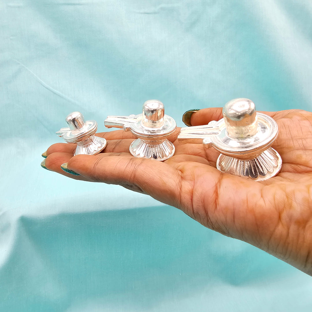 Silver Shiva lingam