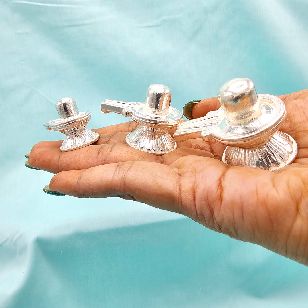 Silver Shiva lingam