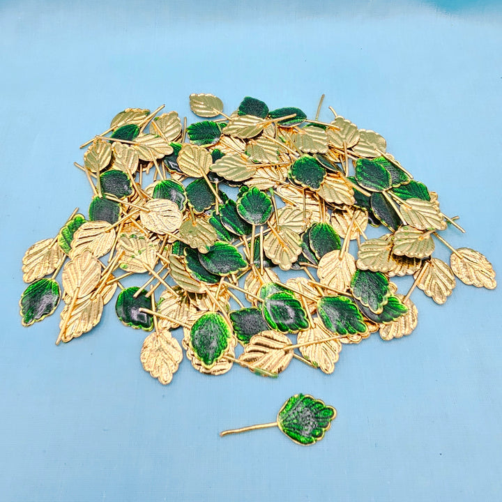 Silver enamel tulsi leaves
