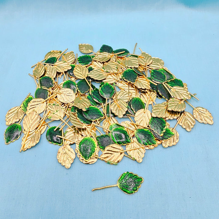 Silver enamel tulsi leaves