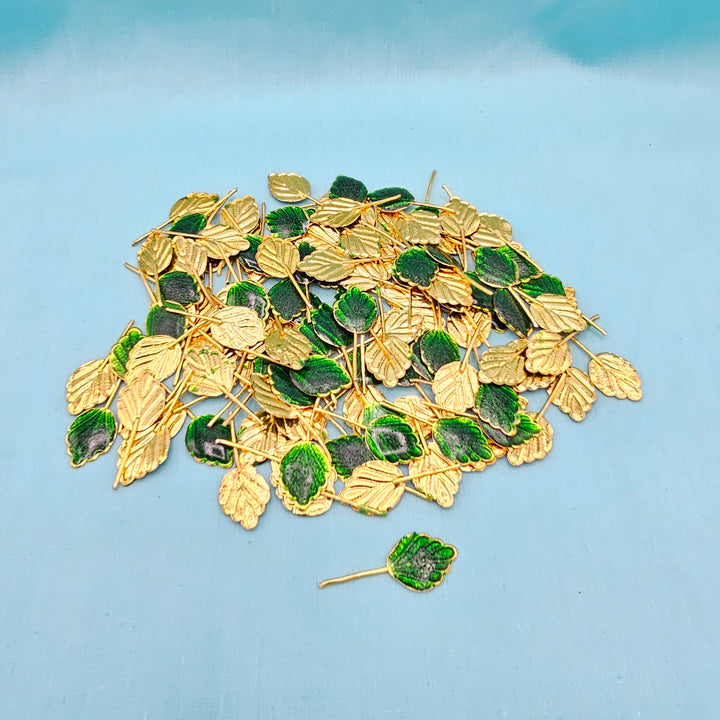 Silver enamel tulsi leaves