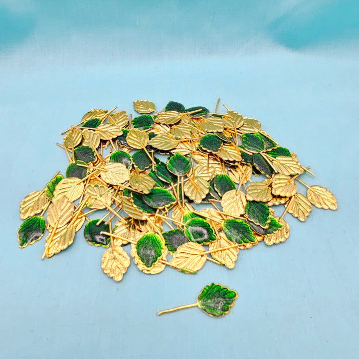 Silver enamel tulsi leaves