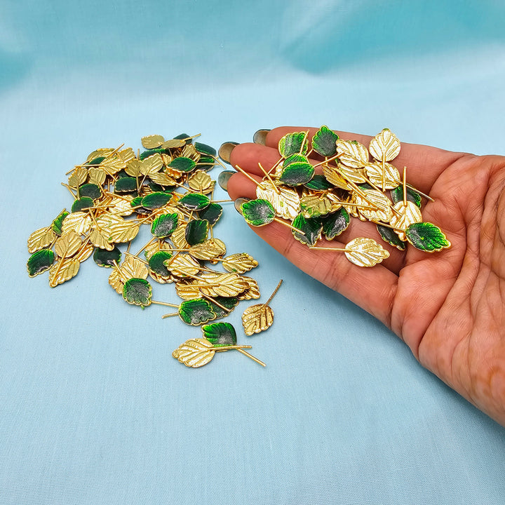 Silver enamel tulsi leaves