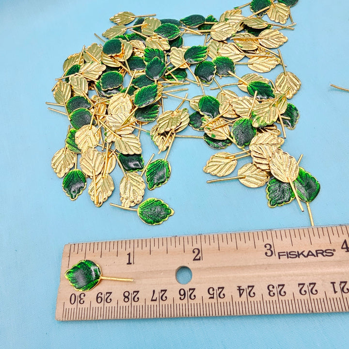 Silver enamel tulsi leaves