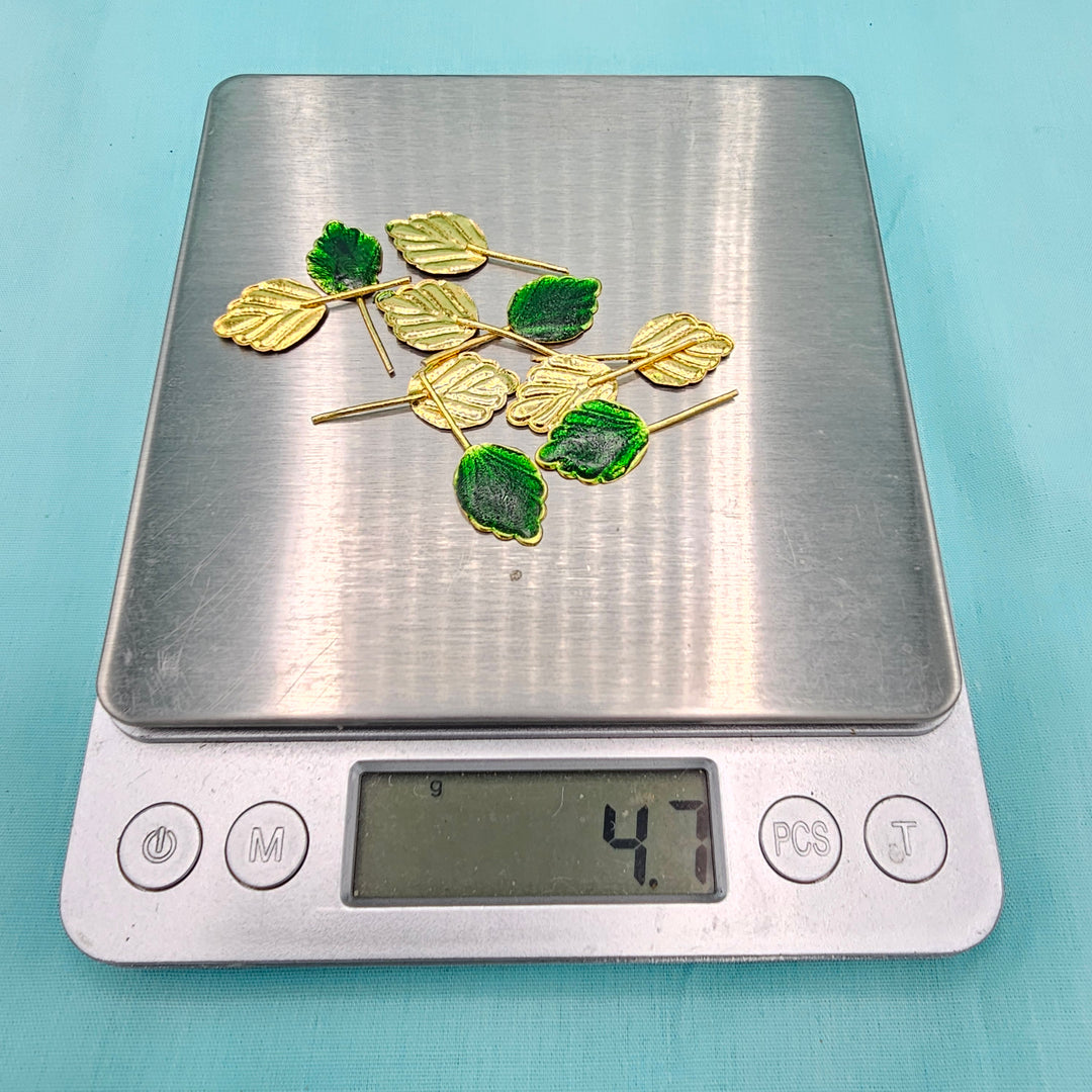 Silver enamel tulsi leaves