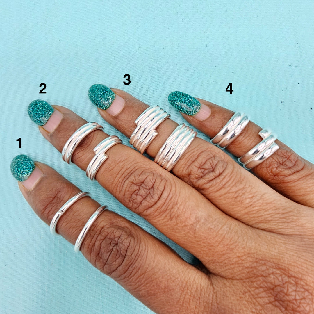 Adjustable Silver toerings
